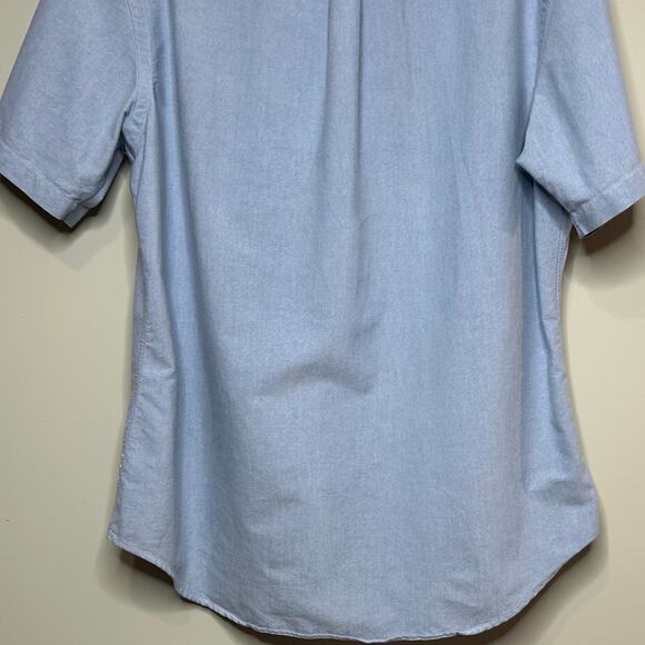 Ralph Lauren Blue Button Down Dress Shirt Size XL Slim Fit Short Sleeves - Picture 9 of 9